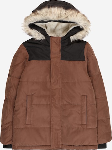 Abercrombie & Fitch Winter Jacket in Brown: front