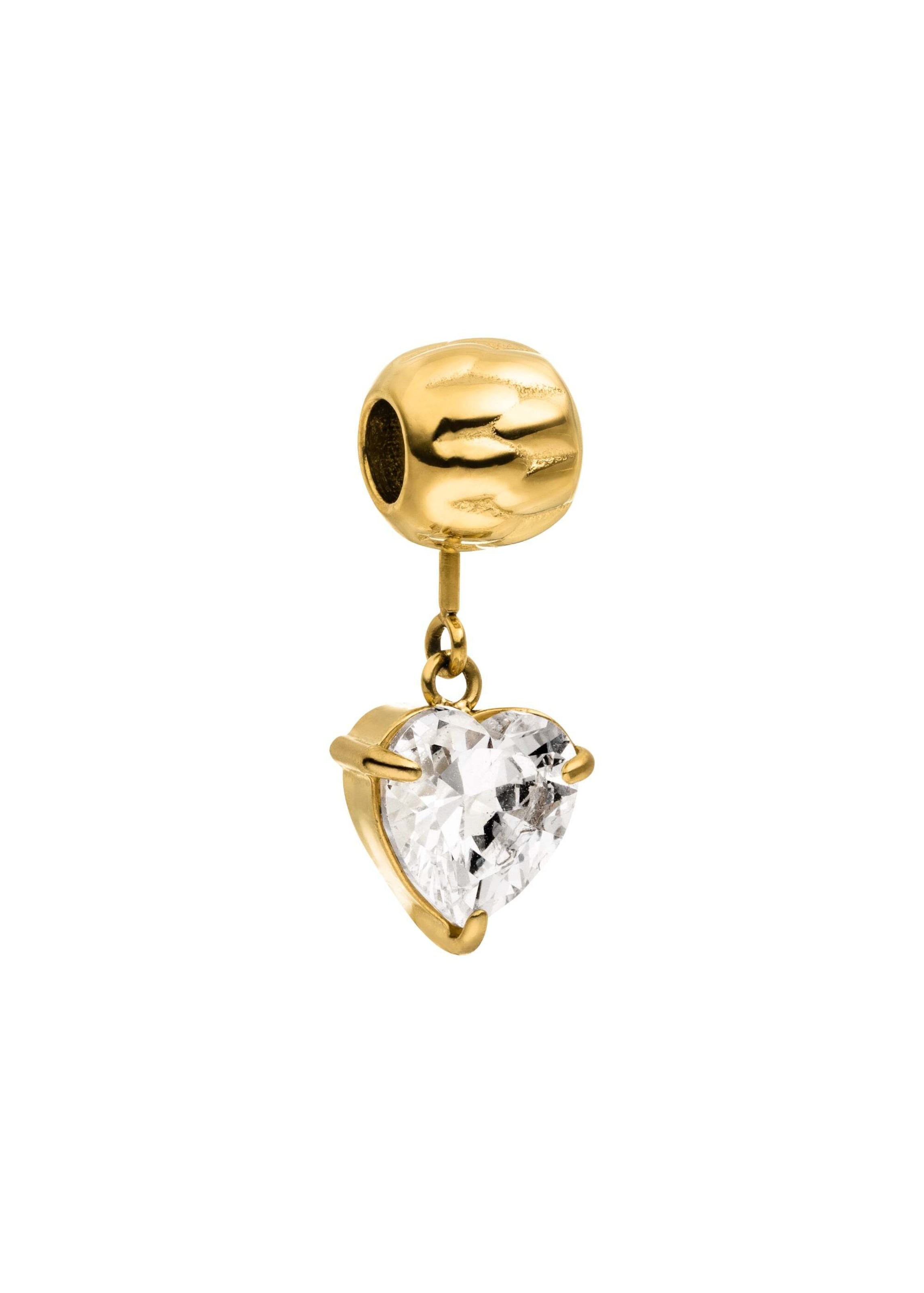 PURELEI Anhänger 'White Heart' in Gold: Vorderseite