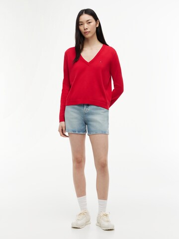 Tommy Jeans Pulover 'ESSENTIAL' | rdeča barva