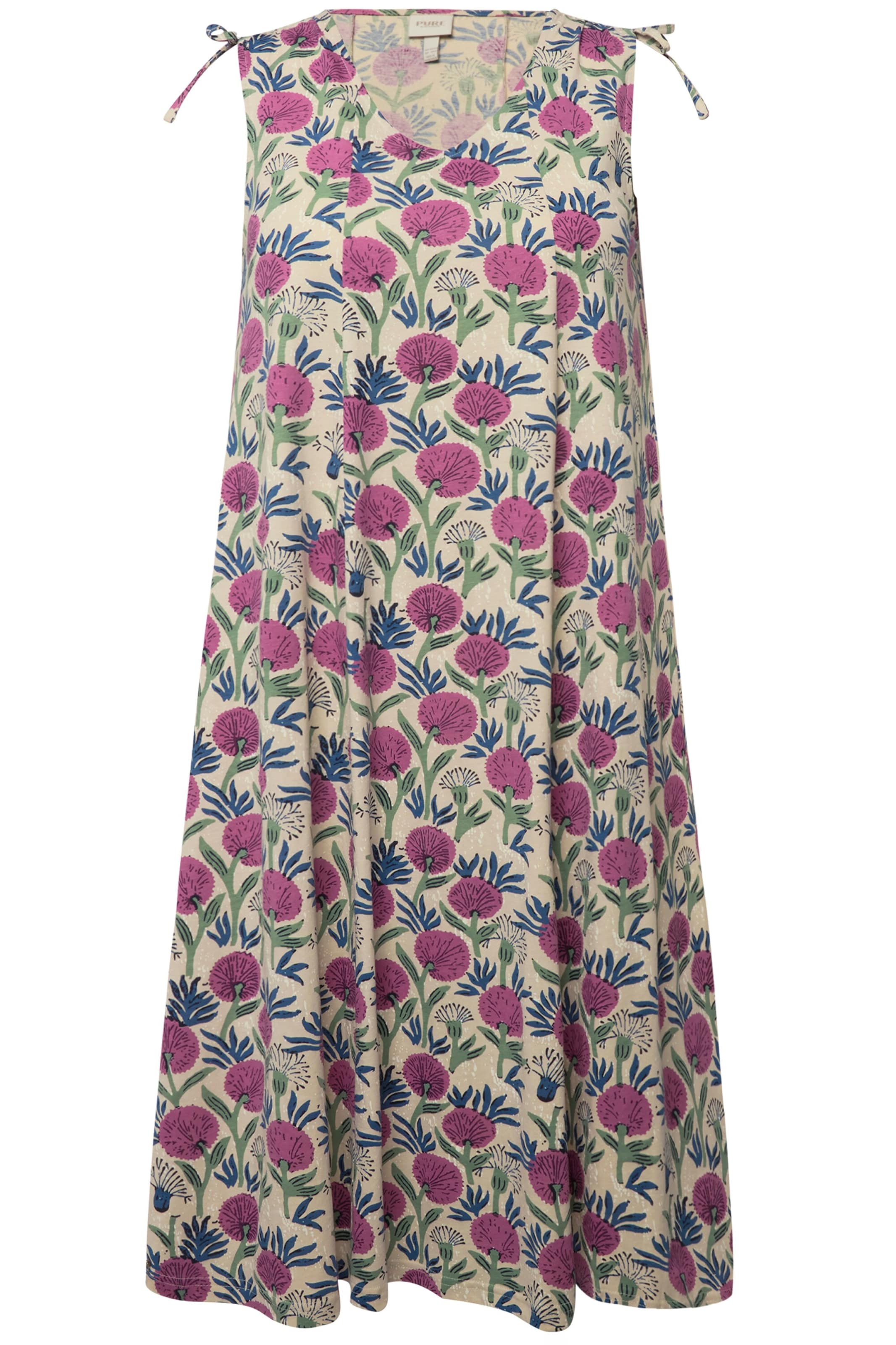 Ulla Popken Платье в Цвет горечавки / Пастельно-зеленый / Цвет орхидеи / Грязно-белый, Обзор товара