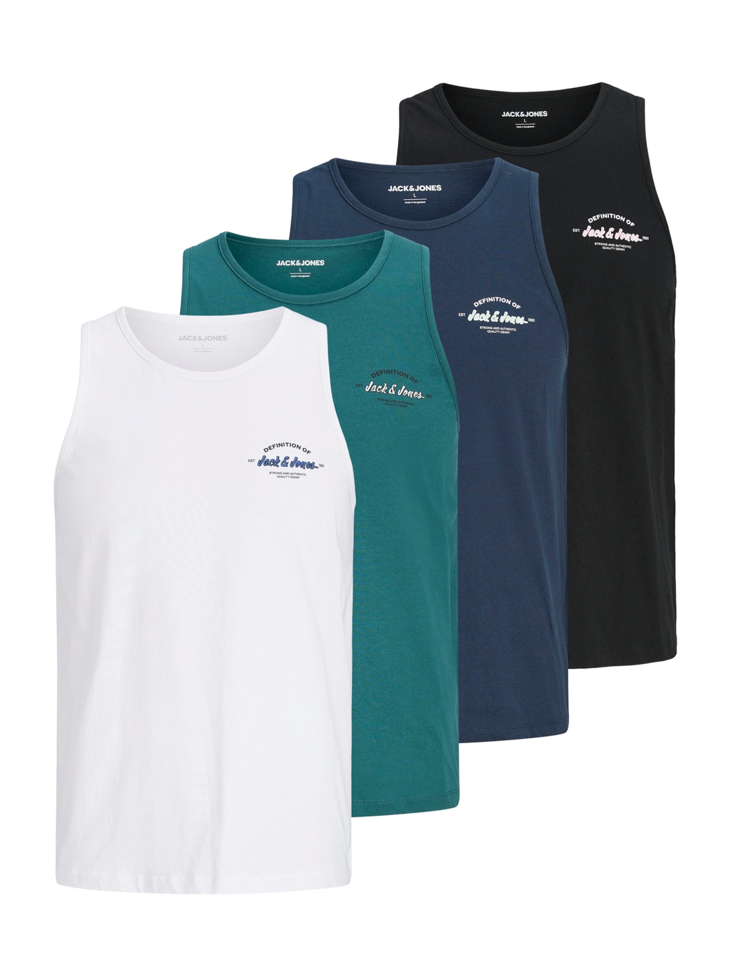 Maglietta 'JJBRANDON' JACK & JONES di colore navy / petrolio / nero / bianco, Visualizzazione prodotti