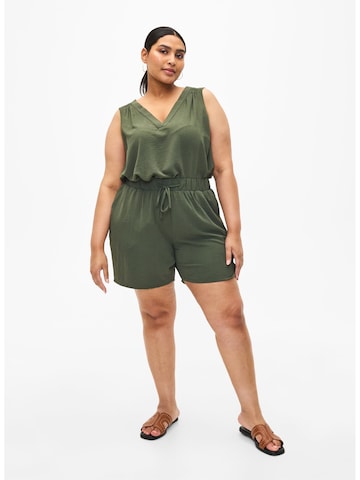 Zizzi Loose fit Trousers 'Mfikka' in Green