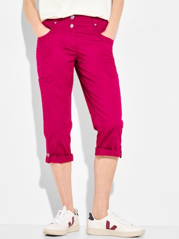 CECIL Slimfit Kalhoty – pink: přední strana