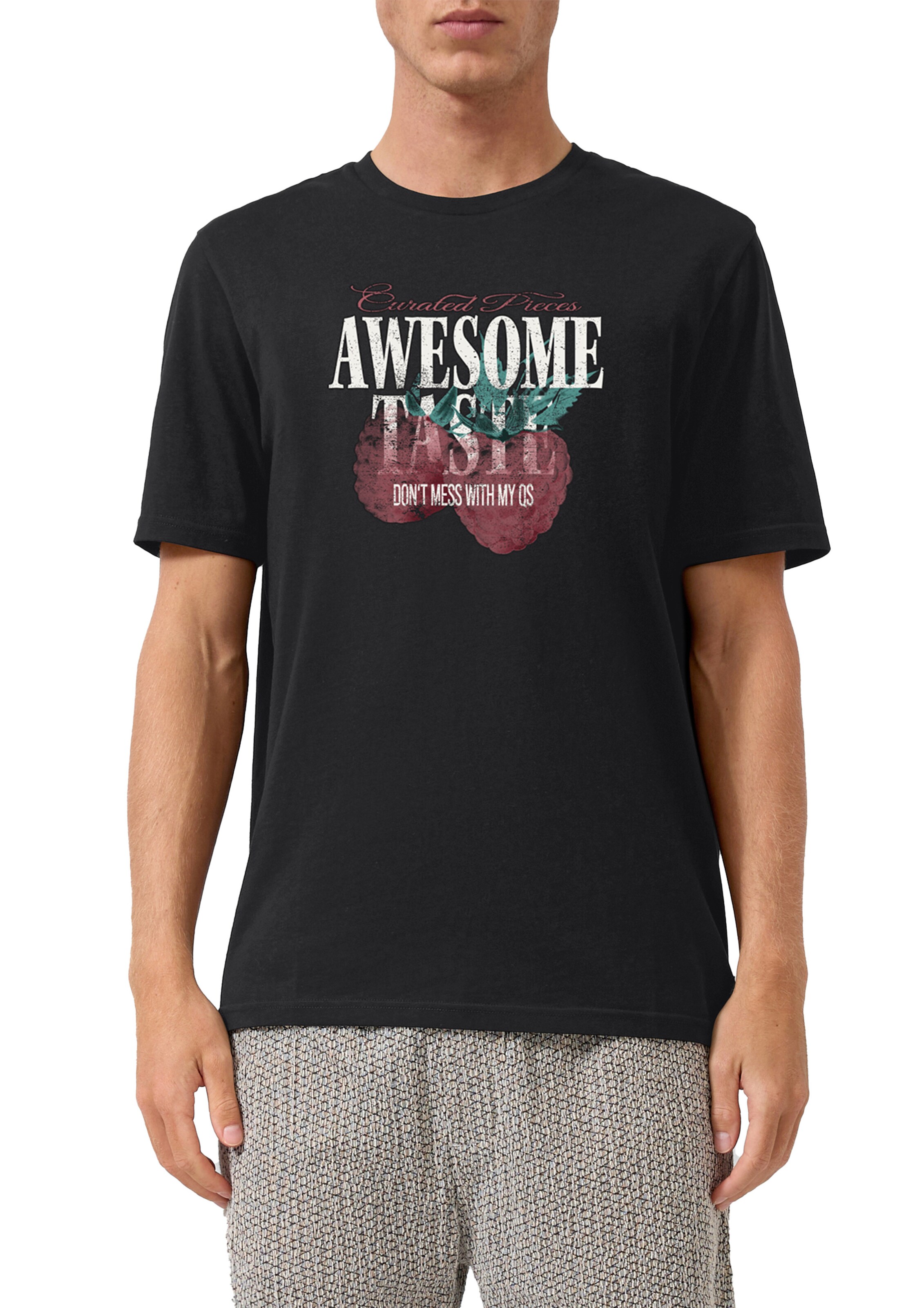 QS T-Shirt in Schwarz