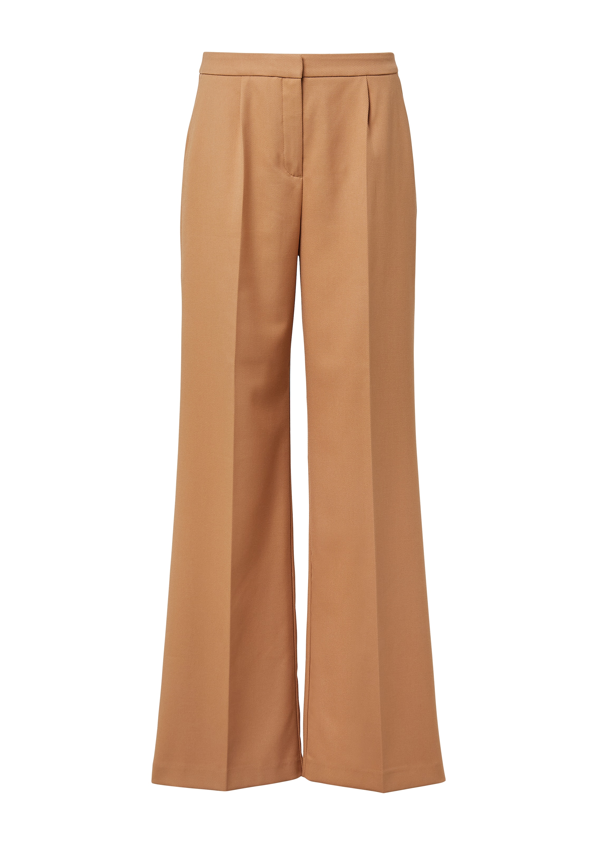 COMMA Wide Leg Bundfaltenhose in Braun: Vorderseite