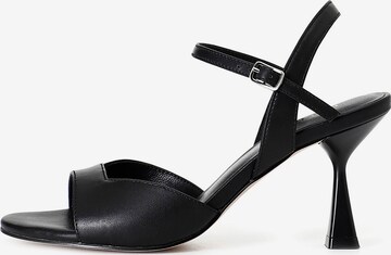 Sandalo con cinturino di CAFè NOIR in nero: frontale