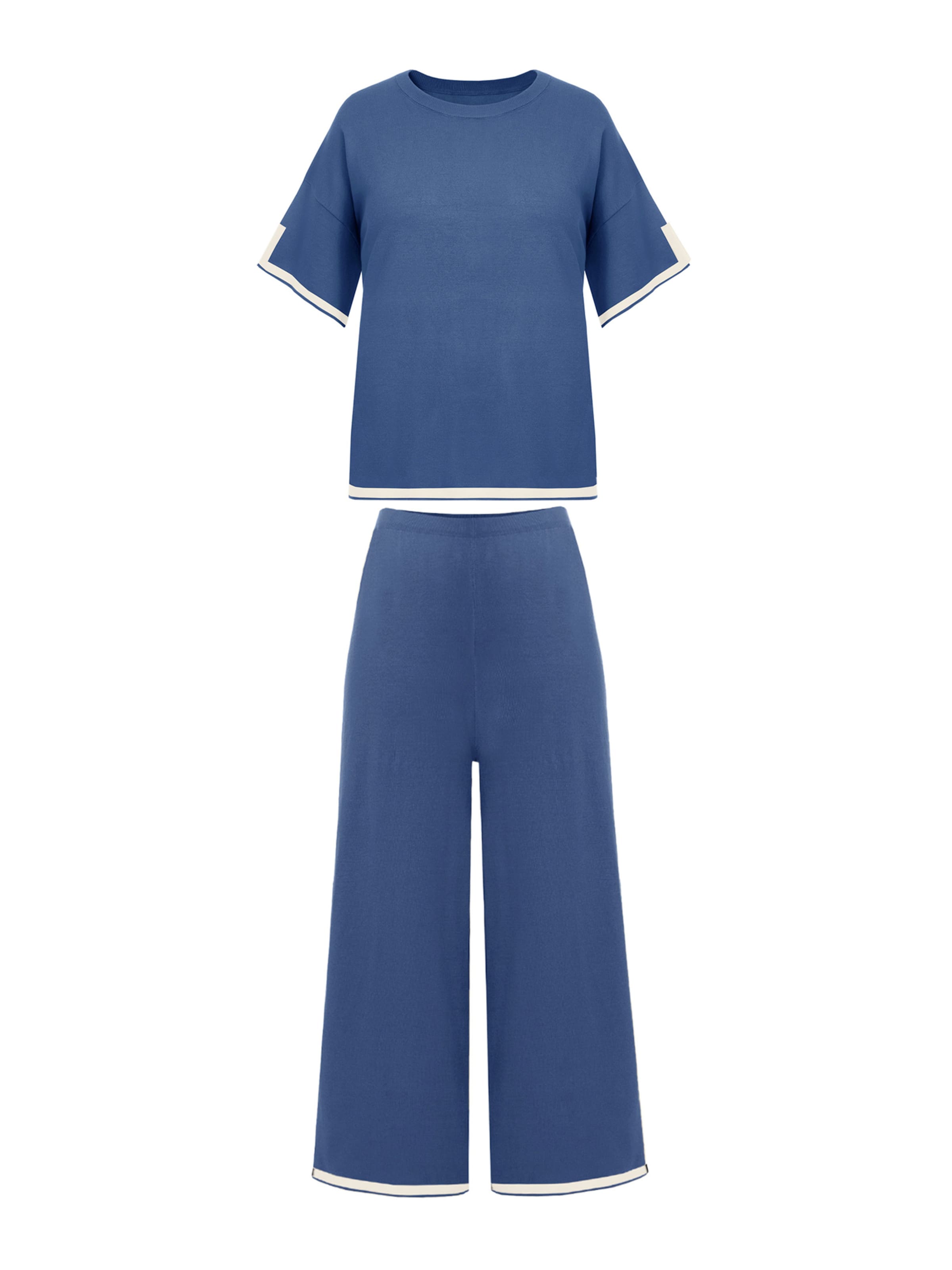 Imily Bela Obleka za doma | safir / bela barva, Prikaz izdelka