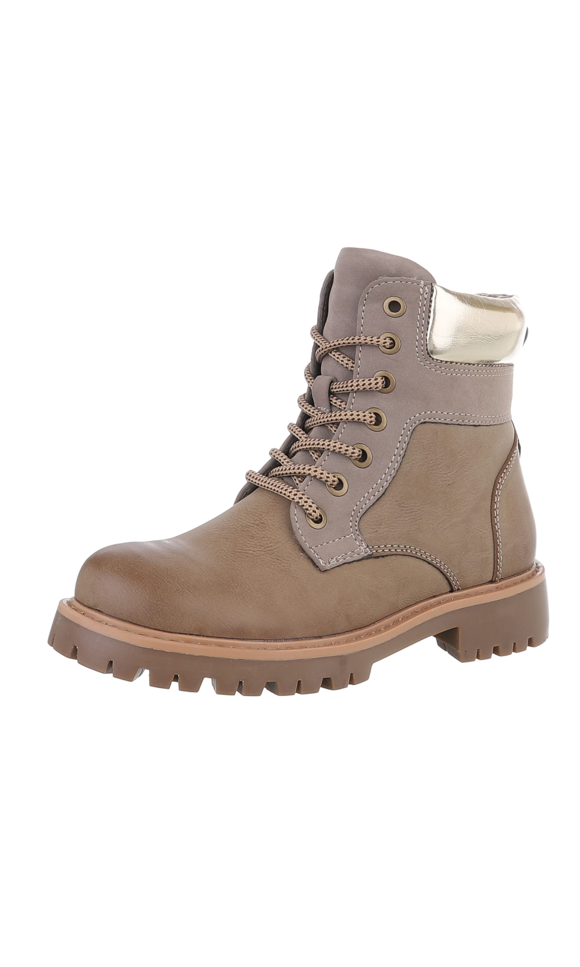 Ital-Design Schnürstiefelette in Braun: Vorderseite