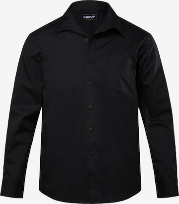 Men Plus Button Up Shirt in Black: front