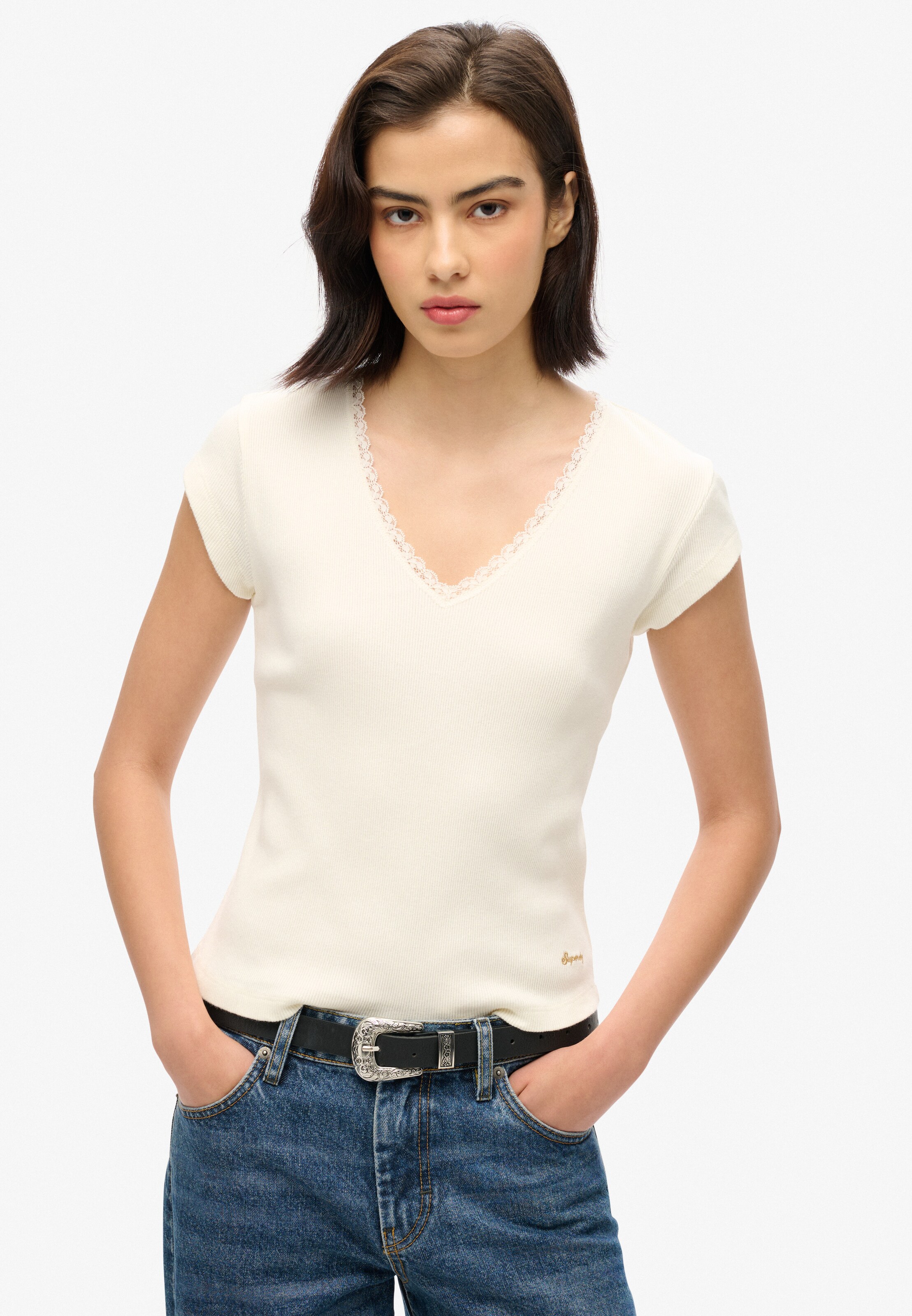 T-shirt Superdry en blanc : devant