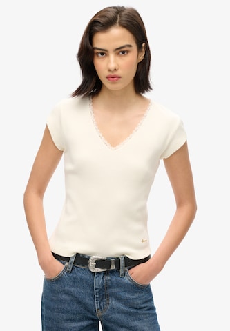 T-shirt 'ESSENTIAL' Superdry en blanc : devant