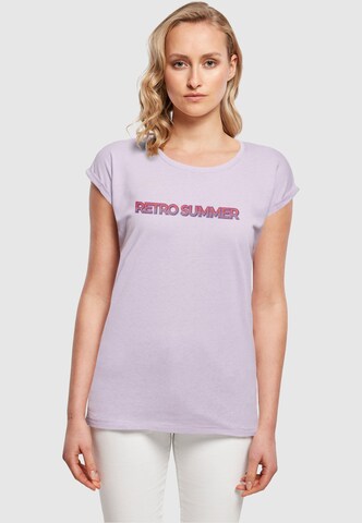 Merchcode T-Shirt 'Summer - Retro' in Lila: Vorderseite