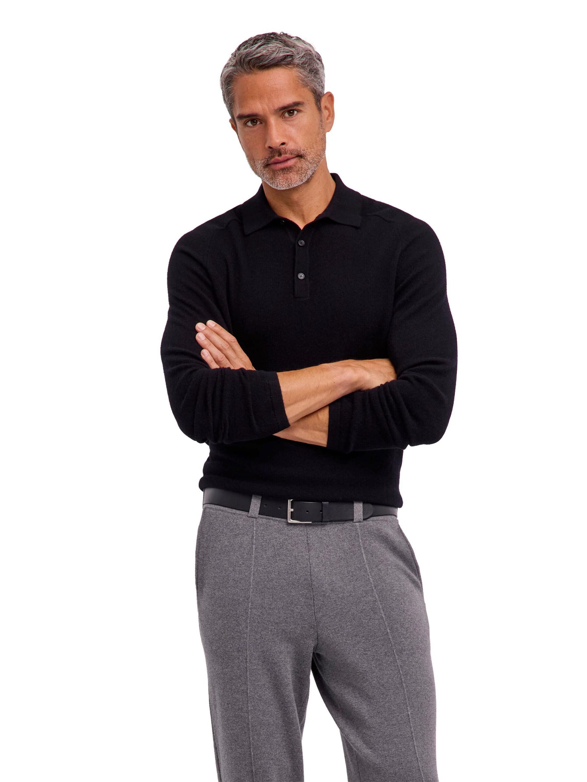 FALKE Sweater 'Pure Cashmere' in Black: front