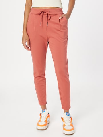 VERO MODA Tapered Pleat-Front Pants 'EVA' in Red: front