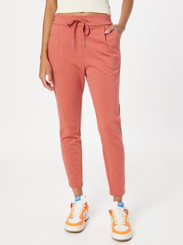 VERO MODA Tapered Bandplooibroek 'EVA' in Rood: voorkant