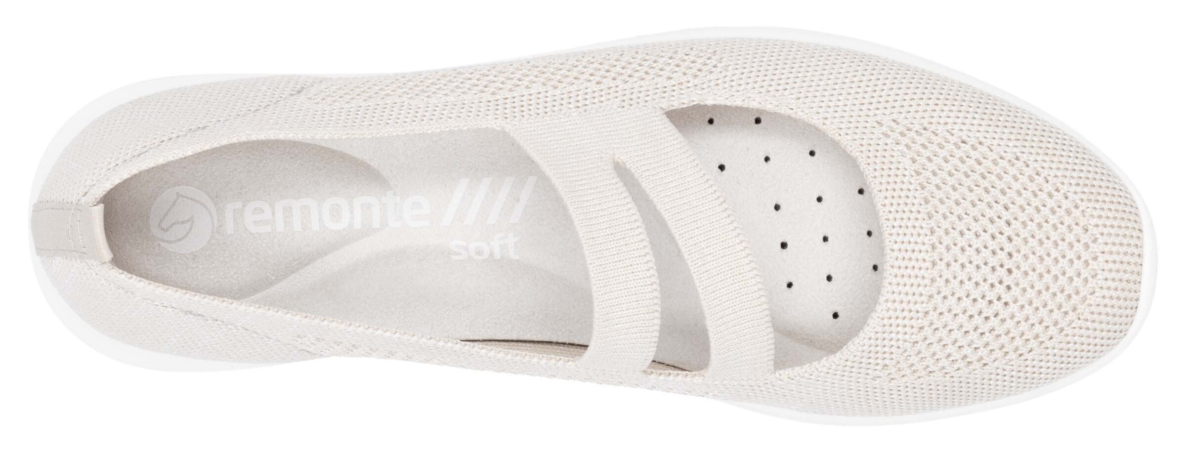 REMONTE Ballet Flats with Strap in Beige