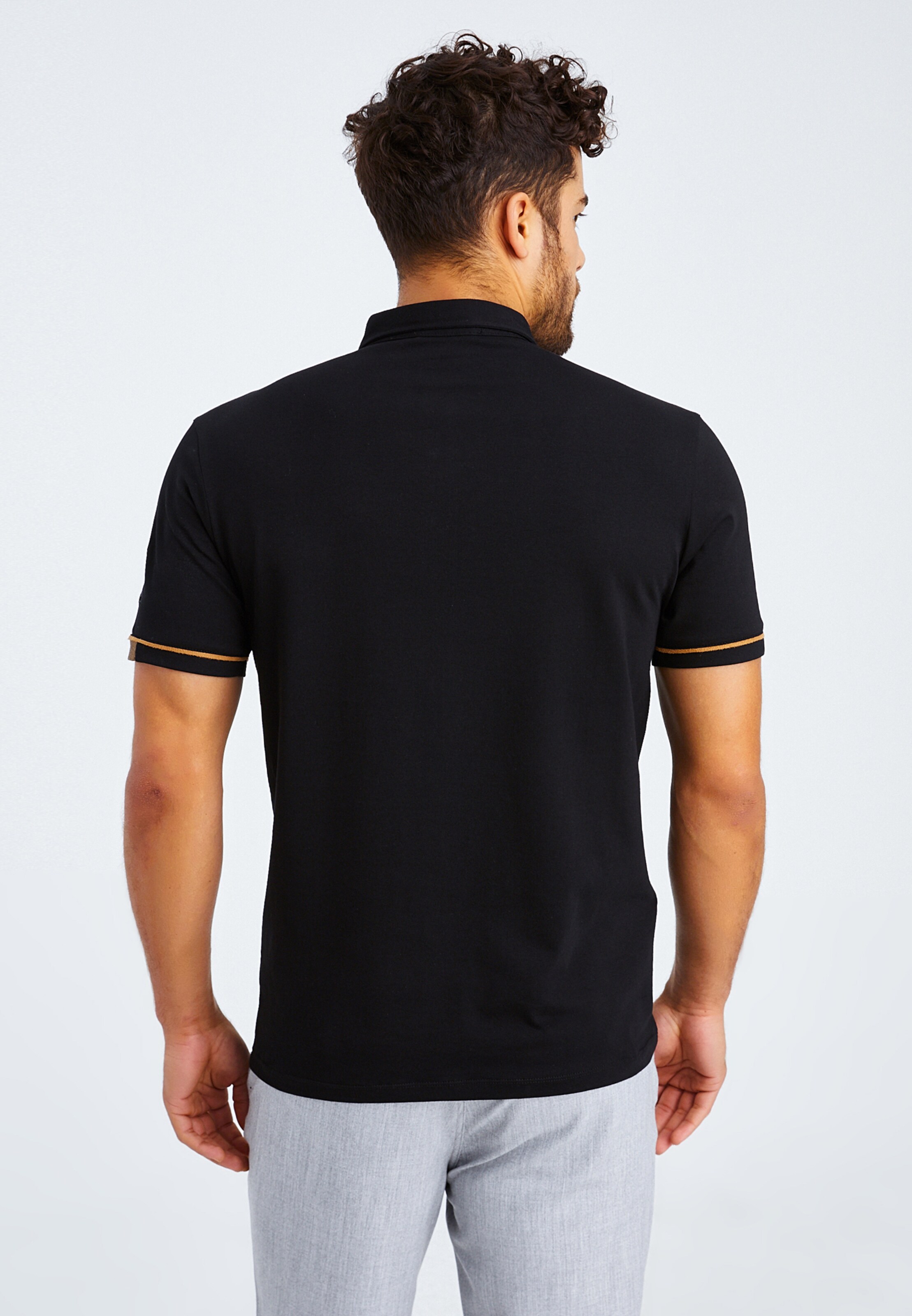 Männer Shirts Leif Nelson Poloshirt in Schwarz - RM22276