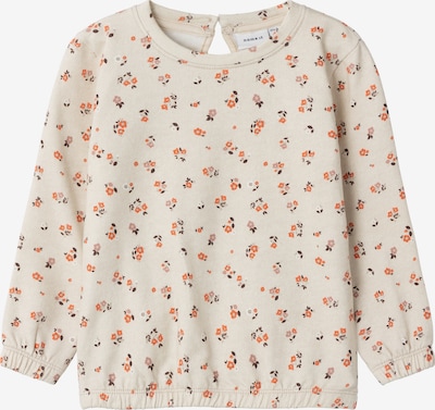 NAME IT Sweatshirt 'Tirae' in de kleur Lichtbeige / Donkerbruin / Oranje / Wit, Productweergave