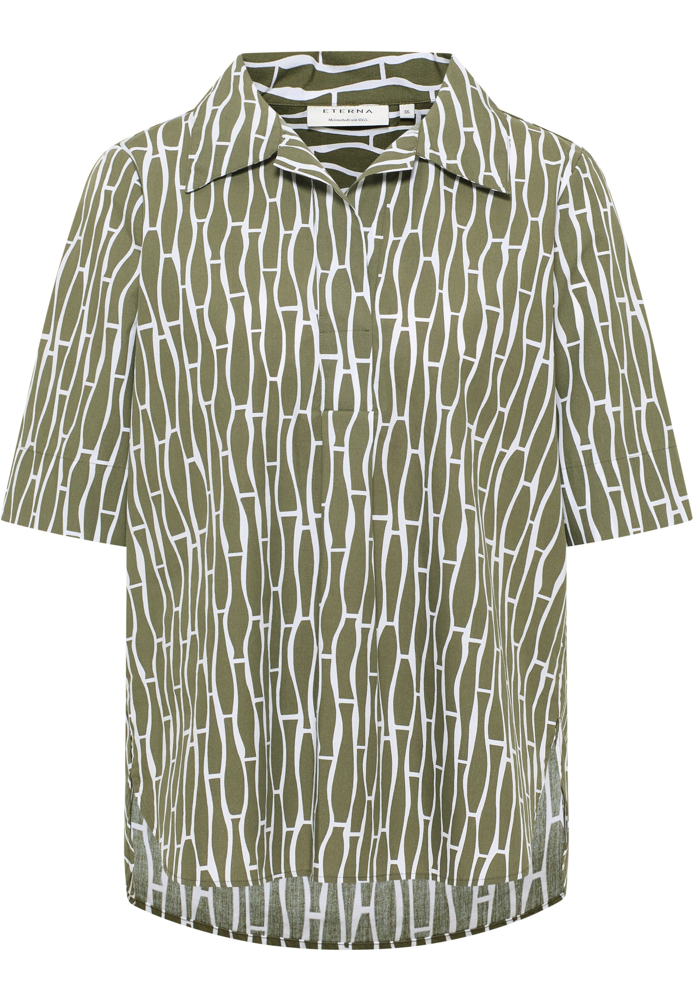 ETERNA Bluse in grün / weiß, Produktansicht