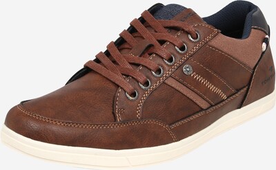 TOM TAILOR Sportieve veterschoen in de kleur Navy / Bruin, Productweergave