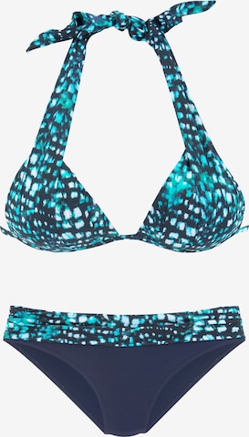 BRUNO BANANI Push-up Bikini in Blue: front