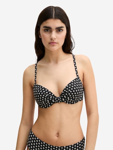 Marc O'Polo Triangel Bügel-Bikini-Top ' Palm Border Geo ' in Schwarz: Vorderseite