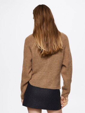 MANGO Knit Cardigan in Brown