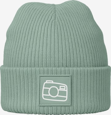 Neverless Beanie 'Kamera' in Green: front