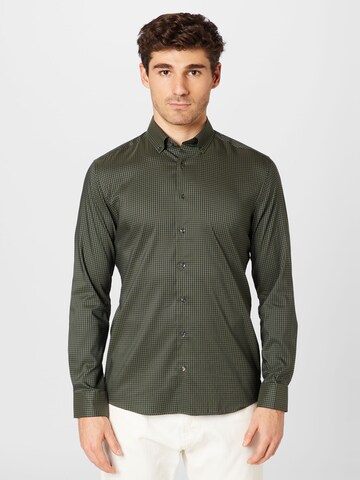 ETERNA Slim Fit Риза в зелено: отпред