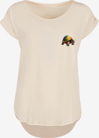 F4NT4STIC Shirt 'Rainbow Turtle' in Beige: predná strana