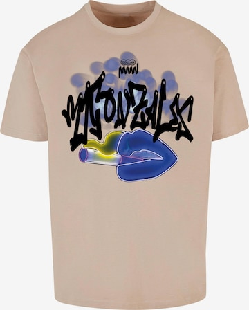 MJ Gonzales T-Shirt 'Kiss' in Beige: predná strana