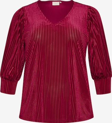 KAFFE CURVE Blouse 'Cacanna' in Rood: voorkant