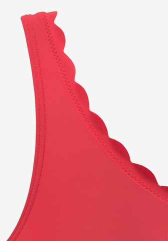 LASCANA Regular Bikini top in Red