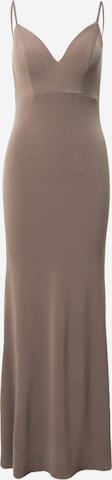 Unique Evening Dress in Brown: front