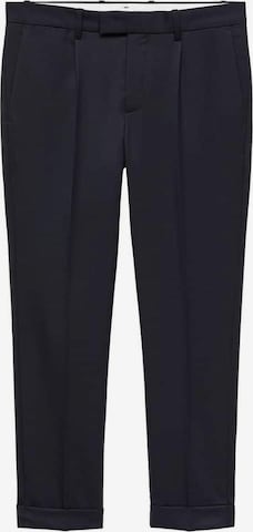 MANGO MAN Slim fit Pleat-Front Pants 'Marius' in Blue: front