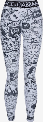 DOLCE & GABBANA Regular Leggings in Weiß: Vorderseite