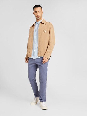 HUGO - Regular Calças chino 'David' em azul