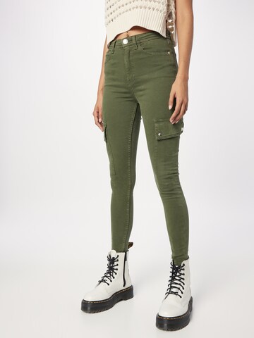 River Island - Skinny Pantalón vaquero cargo 'CHARLOTTE' en verde: frente