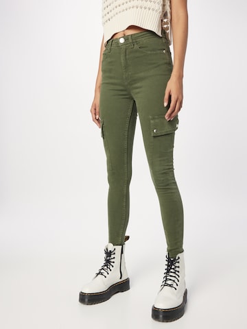 River Island Skinny Fit Карго дънки 'CHARLOTTE' в зелено: отпред