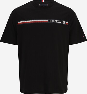 Tommy Hilfiger Big & Tall Тениска в черно: отпред
