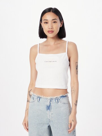 Calvin Klein Jeans - Top en blanco: frente