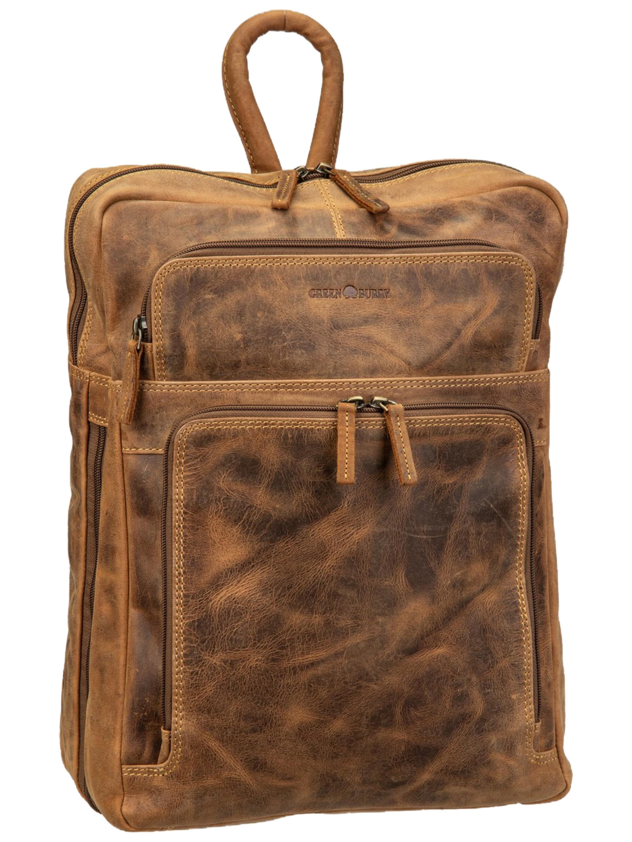 GREENBURRY Backpack ' Vintage Business Project 1 ' in Brown: front