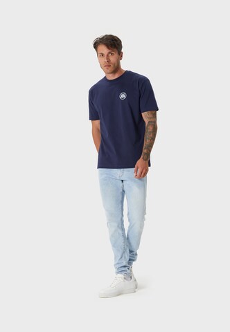 Oldskull T-Shirt 'Samurai' in Blau