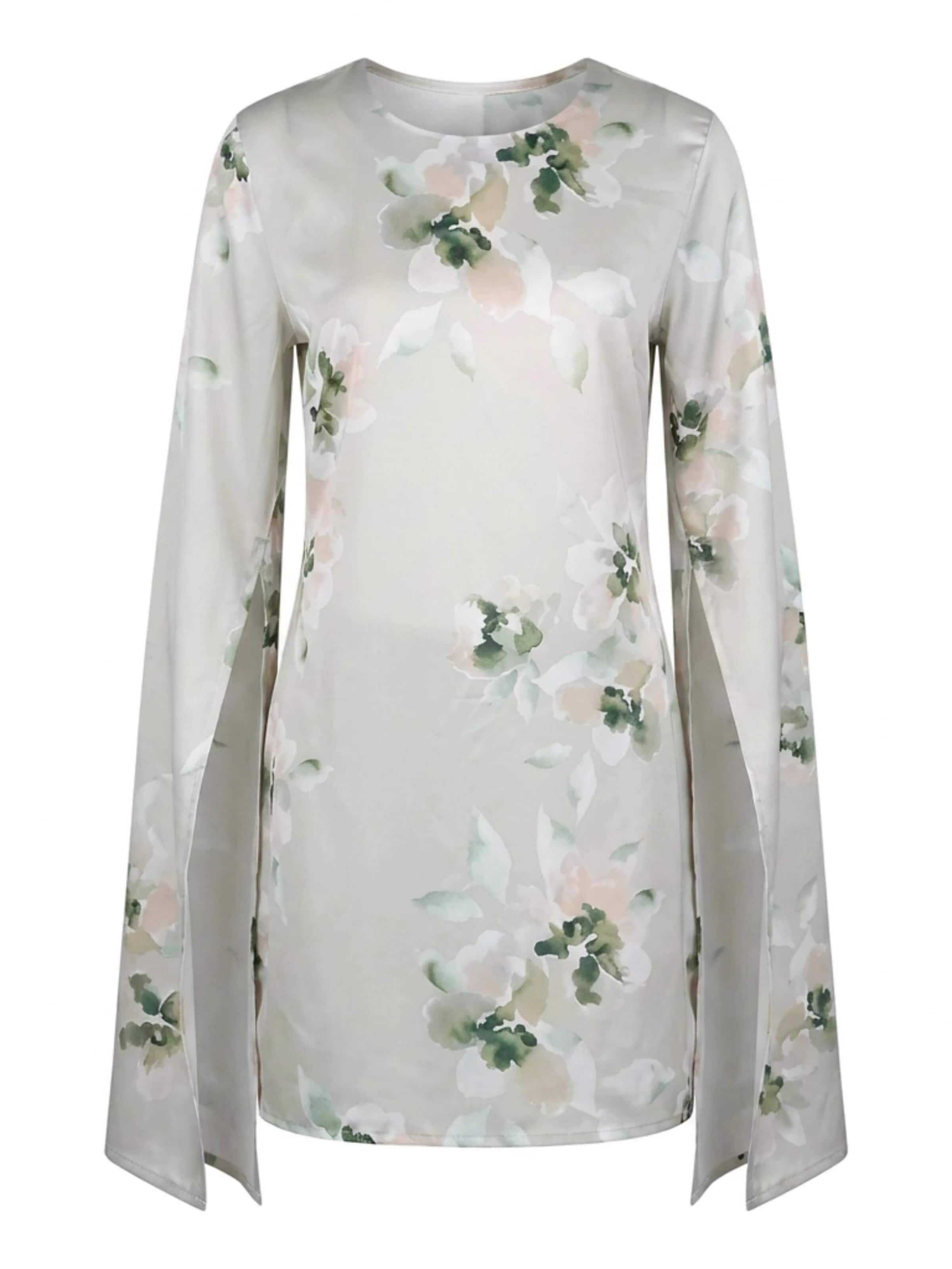 Chemisier 'RADWA Floral-Print Top' Radwa en gris : devant