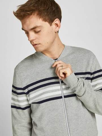 JACK & JONES Strickjacke 'Schmidt' in Grau