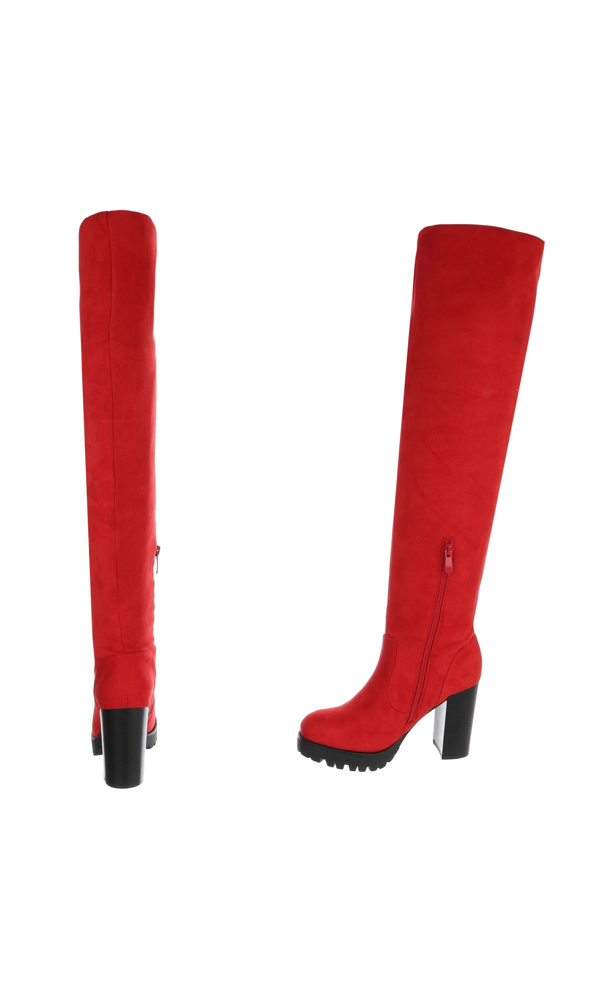 Ital-Design Overknees in Rot