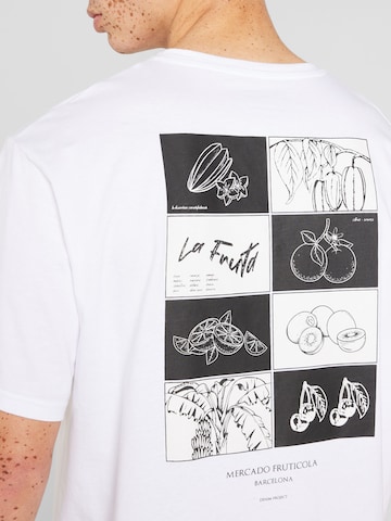 Denim Project Тениска 'Barcelona' в бяло