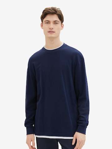 T-Shirt TOM TAILOR DENIM en bleu : devant