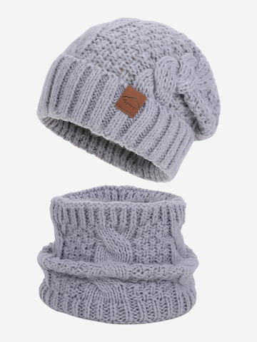 Magicshe Hat 'Gefüttertes Beanie und Schal-Set' in Grey: front