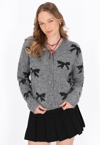 MYMO Strickjacke in Grau: Vorderseite